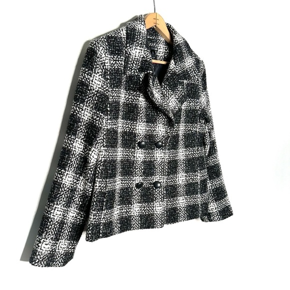 East 5th | Black and White Double Breasted Short Coat Size Large - Picture 2 of 7